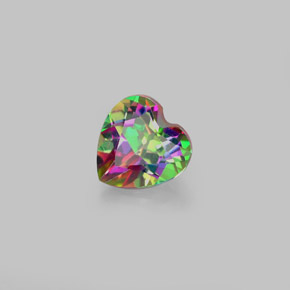 1.04캐럿 천연 탑 레인보우 미스틱 토파즈, 하트 모양, 6.2×6.1 mm, VS