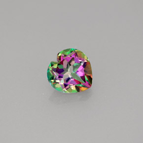 0.96캐럿 천연 탑 레인보우 미스틱 토파즈, 하트 모양, 6.2×6 mm, VVS-VS