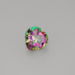 0.96캐럿 천연 탑 레인보우 미스틱 토파즈, 하트 모양, 6.2×6 mm, VVS-VS