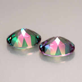 캐럿 천연 멀티컬러 미스틱 토파즈 보석, 타원형 컷, 10×8 mm, VVS