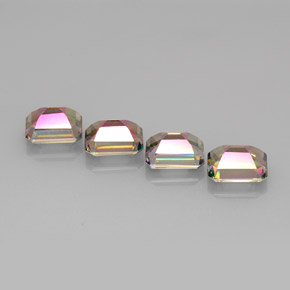 캐럿 천연 탑 레인보우 미스틱 토파즈 보석, 에메랄드 컷, 9.9×8 mm, VVS-VS