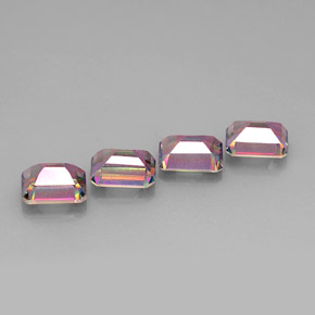 캐럿 천연 탑 레인보우 미스틱 토파즈 보석, 에메랄드 컷, 8.9×7 mm, VVS-VS