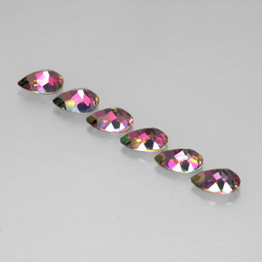 캐럿 천연 탑 레인보우 미스틱 토파즈 보석, 배 모양, 7.1×5.1 mm, VS