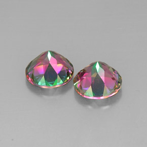 캐럿 천연 탑 레인보우 미스틱 토파즈 보석, 라운드 컷, 10.02 mm, VVS-VS