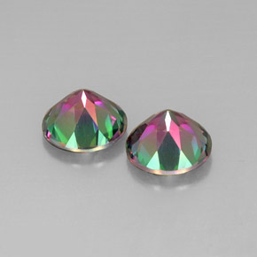 캐럿 천연 탑 레인보우 미스틱 토파즈 보석, 라운드 컷, 10.02 mm, VVS-VS