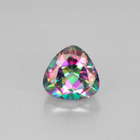 1.62캐럿 천연 탑 레인보우 미스틱 토파즈, 트릴리언, 7.2×7 mm, VS
