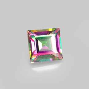 2.12캐럿 천연 탑 레인보우 미스틱 토파즈, 스퀘어, 7.1×7 mm, VS