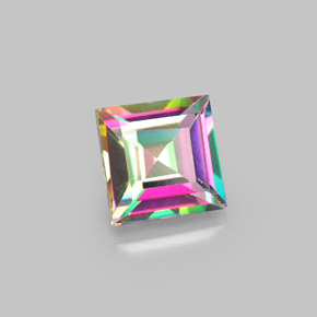 2.13캐럿 천연 탑 레인보우 미스틱 토파즈, 스퀘어, 7.1×7 mm, VS