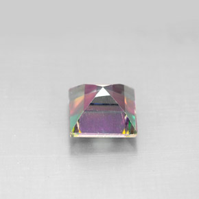 2.17캐럿 천연 탑 레인보우 미스틱 토파즈, 스퀘어, 7×6.9 mm, VS
