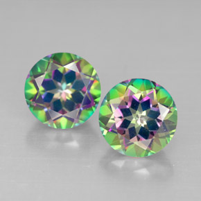 캐럿 천연 탑 레인보우 신비한 토파즈 보석, 라운드 컷, VVS-VS
