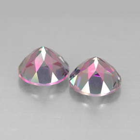 캐럿 천연 탑 레인보우 신비한 토파즈 보석, 라운드 컷, VVS-VS