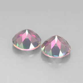 캐럿 천연 탑 레인보우 미스틱 토파즈 보석, 라운드 컷, 7.03 mm, VVS-VS