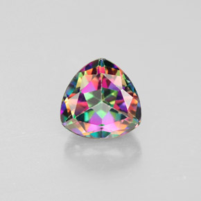 1.63캐럿 천연 탑 레인보우 미스틱 토파즈, 트릴리언, 7×7 mm, VS