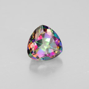1.63캐럿 천연 탑 레인보우 미스틱 토파즈, 트릴리언, 7×7 mm, VS