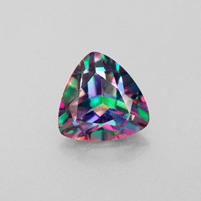 2.06캐럿 천연 탑 레인보우 미스틱 토파즈, 트릴리언, 8.1×7.9 mm, VS