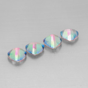 캐럿 천연 탑 레인보우 미스틱 토파즈 보석, 트릴리언, 8.1×8.1 mm, VVS-VS
