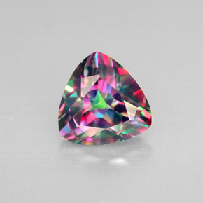 2.19캐럿 천연 탑 레인보우 미스틱 토파즈, 트릴리언, 8.1×8.1 mm, VS