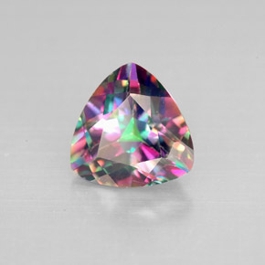 2.19캐럿 천연 탑 레인보우 미스틱 토파즈, 트릴리언, 8.1×8.1 mm, VS