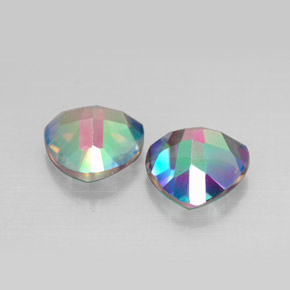 캐럿 천연 탑 레인보우 미스틱 토파즈 보석, 트릴리언, 8.1×8 mm, VVS-VS