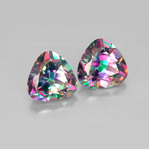 캐럿 천연 탑 레인보우 미스틱 토파즈 보석, 트릴리언, 8.2×8.1 mm, VVS-VS