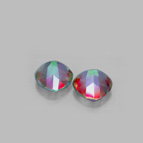 캐럿 천연 탑 레인보우 미스틱 토파즈 보석, 트릴리언, 8.1×8.1 mm, VVS-VS