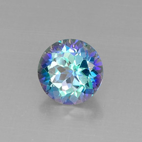 4.67캐럿 천연 탑 레인보우 미스틱 토파즈, 라운드 컷, 10.04 mm, VS