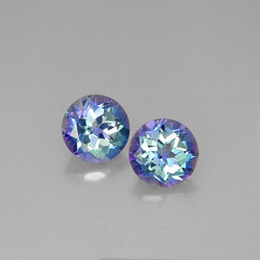 캐럿 천연 탑 레인보우 신비한 토파즈 보석, 라운드 컷, VVS-VS