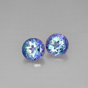 캐럿 천연 탑 레인보우 신비한 토파즈 보석, 라운드 컷, VVS-VS