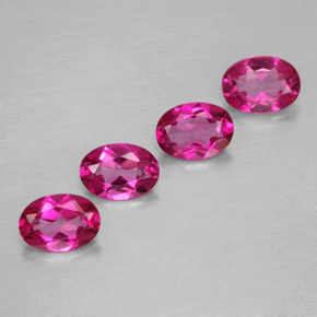 캐럿 천연 오렌지 라즈베리 미스틱 토파즈 보석, 타원형 컷, 7.1×5.1 mm, VVS