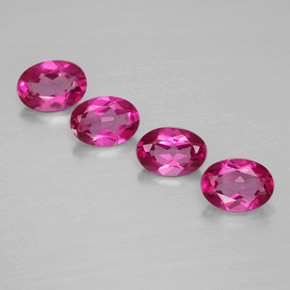 캐럿 천연 오렌지 라즈베리 미스틱 토파즈 보석, 타원형 컷, 6.9×5 mm, VVS