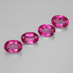 캐럿 천연 오렌지 라즈베리 미스틱 토파즈 보석, 타원형 컷, 6.9×5 mm, VVS