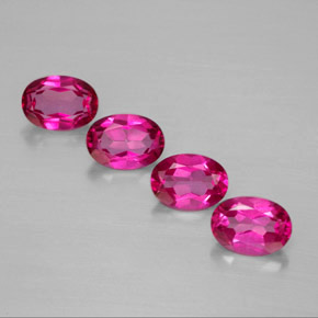 캐럿 천연 오렌지 라즈베리 미스틱 토파즈 보석, 타원형 컷, 7×5 mm, VVS