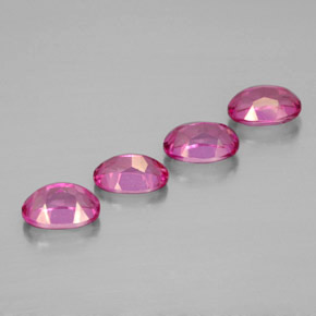 캐럿 천연 오렌지 라즈베리 미스틱 토파즈 보석, 타원형 컷, 7×5 mm, VVS