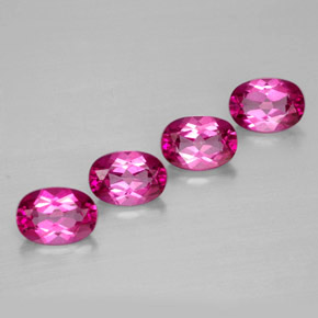 캐럿 천연 오렌지 라즈베리 미스틱 토파즈 보석, 타원형 컷, 7×5 mm, VVS