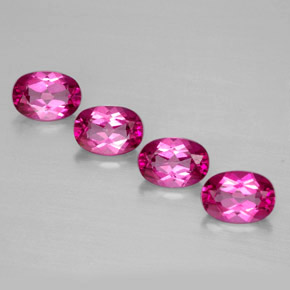 캐럿 천연 오렌지 라즈베리 미스틱 토파즈 보석, 타원형 컷, 7×5 mm, VVS