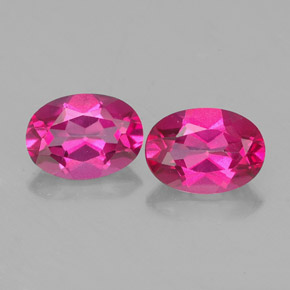캐럿 천연 오렌지 라즈베리 미스틱 토파즈 보석, 타원형 컷, 7×5.1 mm, VVS