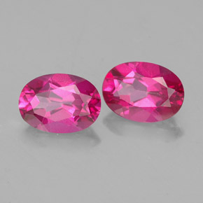 캐럿 천연 오렌지 라즈베리 미스틱 토파즈 보석, 타원형 컷, 7×5.1 mm, VVS