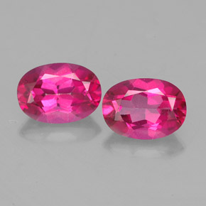 캐럿 천연 오렌지 라즈베리 미스틱 토파즈 보석, 타원형 컷, 7.1×5.2 mm, VVS