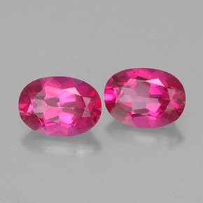 캐럿 천연 오렌지 라즈베리 미스틱 토파즈 보석, 타원형 컷, 7.1×5.2 mm, VVS