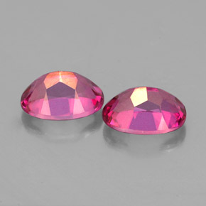 캐럿 천연 오렌지 라즈베리 미스틱 토파즈 보석, 타원형 컷, 7.1×5.2 mm, VVS
