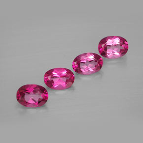 캐럿 천연 오렌지 라즈베리 미스틱 토파즈 보석, 타원형 컷, 7.1×5.2 mm, VVS