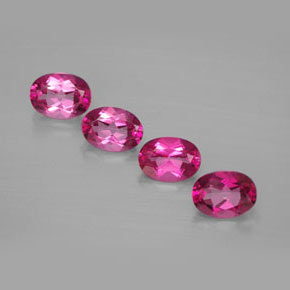 캐럿 천연 오렌지 라즈베리 미스틱 토파즈 보석, 타원형 컷, 7.1×5.2 mm, VVS