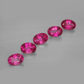 캐럿 천연 오렌지 라즈베리 미스틱 토파즈 보석, 타원형 컷, 7.1×5.1 mm, VVS