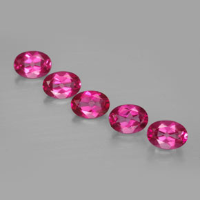 캐럿 천연 오렌지 라즈베리 미스틱 토파즈 보석, 타원형 컷, 7.1×5.1 mm, VVS