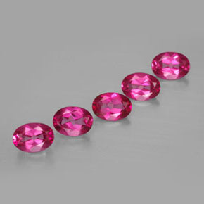 캐럿 천연 오렌지 라즈베리 미스틱 토파즈 보석, 타원형 컷, 7.1×5.1 mm, VVS