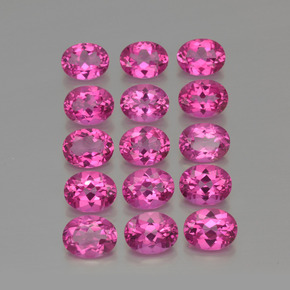 캐럿 천연 보랏빛 핑크 미스틱 토파즈 보석, 타원형 컷, 9.1×7 mm, VVS-VS
