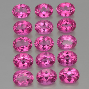 캐럿 천연 보랏빛 핑크 미스틱 토파즈 보석, 타원형 컷, 9.1×7 mm, VVS-VS