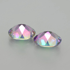 캐럿 천연 레인보우 미스틱 토파즈 보석, 타원형 컷, 9.1×7.1 mm, VS
