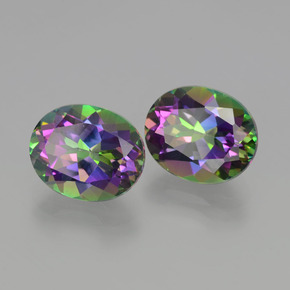 캐럿 천연 무지개 신비한 토파즈 보석, 타원형 컷, VVS-VS