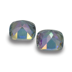 캐럿 천연 멀티컬러 미스틱 토파즈 보석, 쿠션 컷, VVS-VS